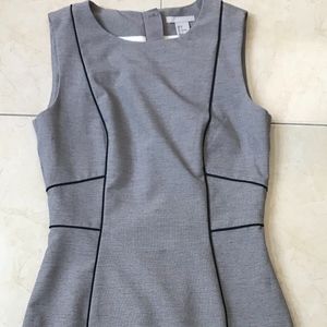 H&M Grey Sheath Dress With Black Detail